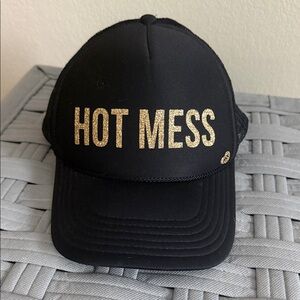 Black and Gold 'Hot Mess' Cap